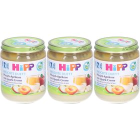 HIPP Gläschen Pfirsich-Aprikose mit Quarkcreme Nach 7 Monaten x3