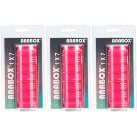 ANABOX Medidispenser 1x7 pink D/F/I im Blister x3