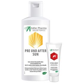MINERALSTOFF Pre u.After Sun mit Aloe Vera Gel + STING Away Adler Pharma Creme