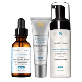 SkinCeuticals ULTRA FACIAL UV DEFENSE SPF 50 + SkinCeuticals C E FERULIC + SkinCeuticals Mousse nettoyante douce