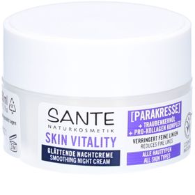 Sante® Skin Vitality Gladmakende nachtcrème met Para-waterkers & druivenpitolie