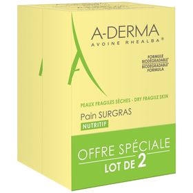 Aderma Peaux Sèches Pain Surgras, Pain Surgras à L'avoine Rhealba, Pain 100 G X 2