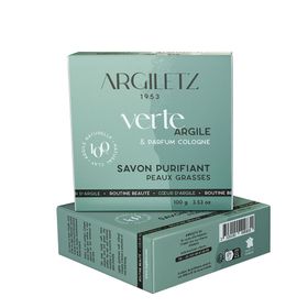 Argiletz Argile Verte Savon Purifiant, Savon Purifiant, Parfum Cologne, Pain 100 G