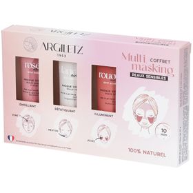 Argiletz TRIO kleimaskers (wit, rood, roze)