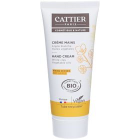 Cattier Crème Mains, Crème Pour Les Mains à L'argile Blanche Et Huiles Végétales, Tube 75