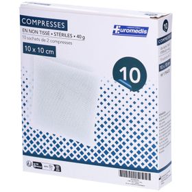 EUROMEDIS Compresses en non tissé, stériles 10 x 10 cm