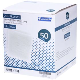 EUROMEDIS Compresses en non tissé, stériles 10 x 10 cm