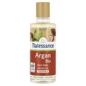 Natessance Huile d’Argan Bio 100 % Pure Pressée à Froid Visage Corps Cheveux