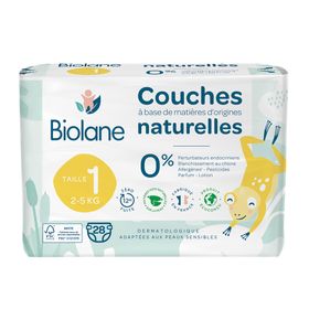 Biolane - Natural Luiers Maat 1 - Ultra-Absorberend - Geen Lekkage - 28 Stuks