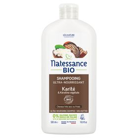 Natessance Ultra Voedende Biologische Sheaboter en Plantaardige Keratine Shampoo