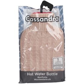 Cassandra Bouillotte Housse Tricot Rose 1.8L