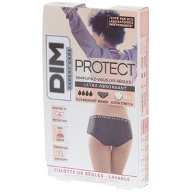 DIM Protect Culotte de règles Lavable - Boxer - Coton bio - Flux Abondant - 44/46
