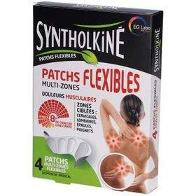 SyntholKiné Patch Flexibel om spierpijn in specifieke zones te verlichten: nek, onderrug, schouders en polsen - Doos van 4