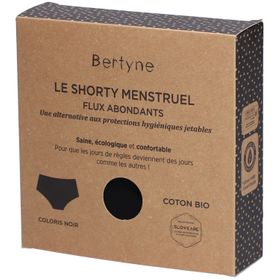 BERTYNE Menstruatie Shorty - Biologisch katoen - Abundant flow - Maat S - Zwart