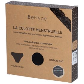 BERTYNE Menstruatieslip - Kant Organisch Katoen - Medium Flow - Maat S - Zwart