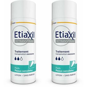 EtiaXil Traitement Peaux Sensibles Détranspirant Pieds x2