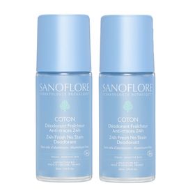 SANOFLORE Déodorant Roll-On 24h Coton x2