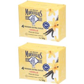 LE PETIT MARSEILLAIS Savon Extra-Doux Vanille 4x100G x2