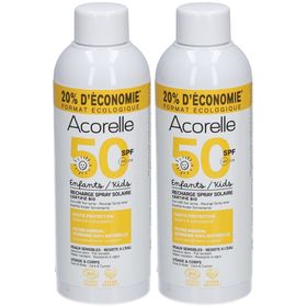 Acorelle Nature Sun Spray Solaire IP50 Enfants Peaux Sensibles Bio Flacon-Pompe recharge