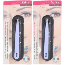 Vitry Pro pince à épiler mors biais inox couleurs (Couleur non sélectionnable)