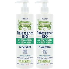 Natessance Gel d’Aloe Vera Bio Hydratant et Apaisant Visage Corps Cheveux