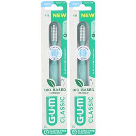 Gum Classic, tandenborstel, 4 rijen, warmtevormbaar handvat met tandvleesstimulator, (re