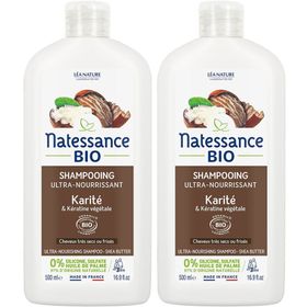 Natessance Shampooing Ultra-Nourrissant Karité Bio et Kératine Végétale