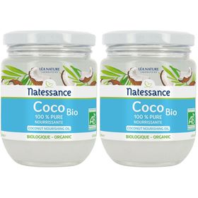 Natessance Huile de Coco Bio 100 % Pure Pressée à Froid