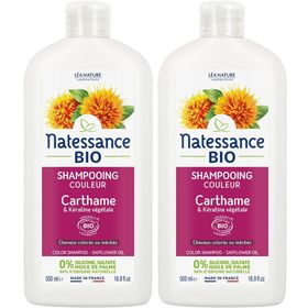 Natessance Shampooing Couleur Bio Carthame et Kératine Végétale Cheveux Colorés