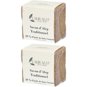 Savon d'Alep Traditionnel 20% laurier 180 g x2