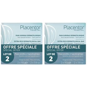 Placentor Vegetal  Pain Surgras Dermatologique 2 Lots de 2