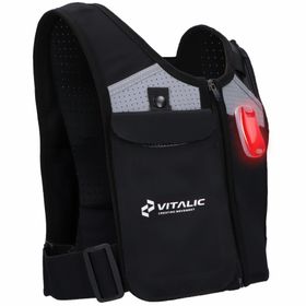 VITALIC Gilet de course réfléchissant avec porte-téléphone et lumière LED – sécurité running