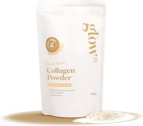 Glow25® Collagène en poudre Vanille | Hydrolysat de Collagène Premium | Peptides Type 1 et 3 [450g]