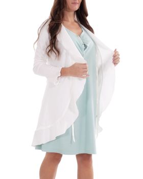 MYSANITY® Bevalling badjas van katoen interlook, ivoor