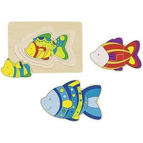 Goki Houten 3-lagen Puzzel Vis