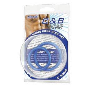 blue line c&b gear Kit Cock Ring en silicone - Bleu