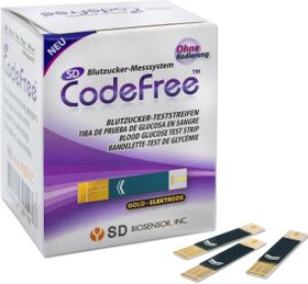 CodeFree bloedglucoseteststrips voor het meten van bloedglucose bij diabetes (suikerziekte)