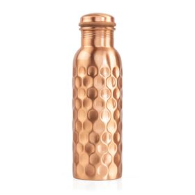 bodhi Koperen kolf, 800 ml ruitdesign, gehamerd