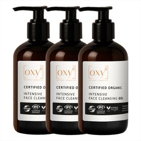 oxy8 Natural Cosmetics INTENSIVE FACE CLEANSING GEL – Gel nettoyante  Set économique de 3 pièces