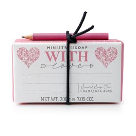 Somerset Toiletry - Ministry of Soap - Gift Note & Pencil Soaps - With Love - Champagne Rose
