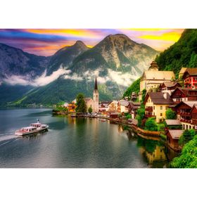 enjoy Puzzel Hallstatt bij zonsondergang, Oostenrijk 1000 delen