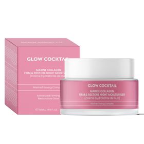 Glow Cocktail Crème hydratante de nuit raffermissante et réparatrice au collagène marin