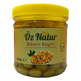 Öz Natur | Olives vertes farcies au poivron rouge