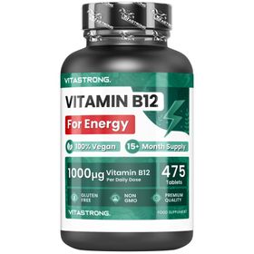 Vitastrong Vitamine B12 1000 Mcg – 475 Comprimés, Énergie Quotidienne