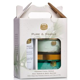 Kedma – Pure & Simple Kit – Body Butter, Zoutscrub & Schuimgel – Voor Droge Huid