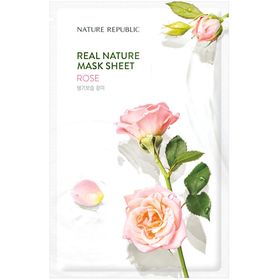 NATURE REPUBLIC Real Nature Rose Sheet Mask – Hydratatie & glans voor het gezicht