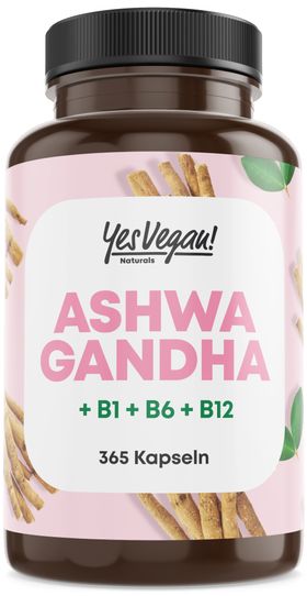 Yes Vegan Naturals Ashwagandha B1, B12, Foliumzuur Complex