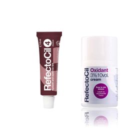 Refectocil  couleur pour cils Châtaigne 4 & Refectocil Oxydant Creme 3% Set