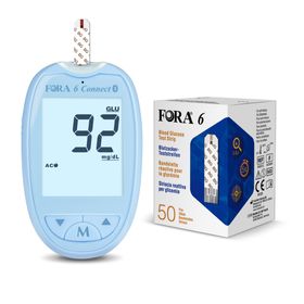FORA 6 Connect Bloedsuikermeter – Special Edition (Blauw) - mg/dl - The Tester