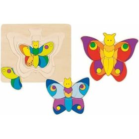 Goki Houten 3-lagen Puzzel Vlinder